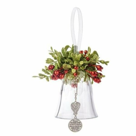 TISTHESEASON 5 in. Angel Wings Bell Because Someone We Love & Heaven in Our Home Ornament TI3324870